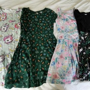 Gril dress, T-shirt, shorts 6-8 T